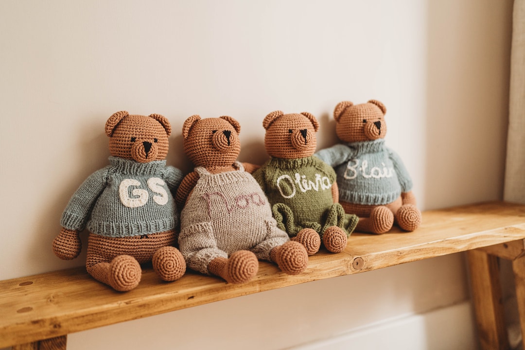 Handmade Personalised Crochet Keepsake Teddy Bear With Removable Hand ...