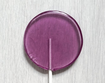 5 Purple Glitter Wedding Favour Large Round Lollipops