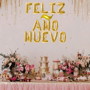 Feliz año nuevo globos, globos para fiesta de nuevo ano, globos 2026, fiesta de espera del nuevo año, víspera de nuevo año decoración