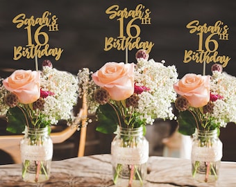 16th birthday centerpiece 16th centerpiece sweet sixteen decorations 16th birthday decor 16th birthday party decorations 16th party decor