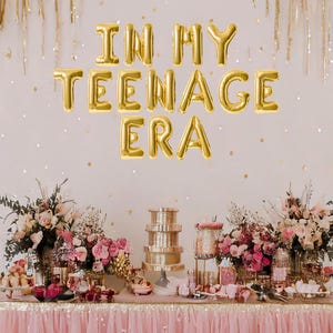In my teenage era balloon banner, 13th birthday banner, 13 birthday party decorations, 13th birthday girl thirteenth birthday eras theme