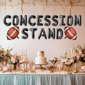 Concession stand balloon 1st year down balloon first birthday football themed balloons, 1st birthday football party decorations for birthday