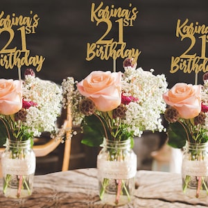21st birthday centerpiece 21st centerpiece 21st birthday party 21st birthday decor gold 21st birthday party decorations 21st party decor