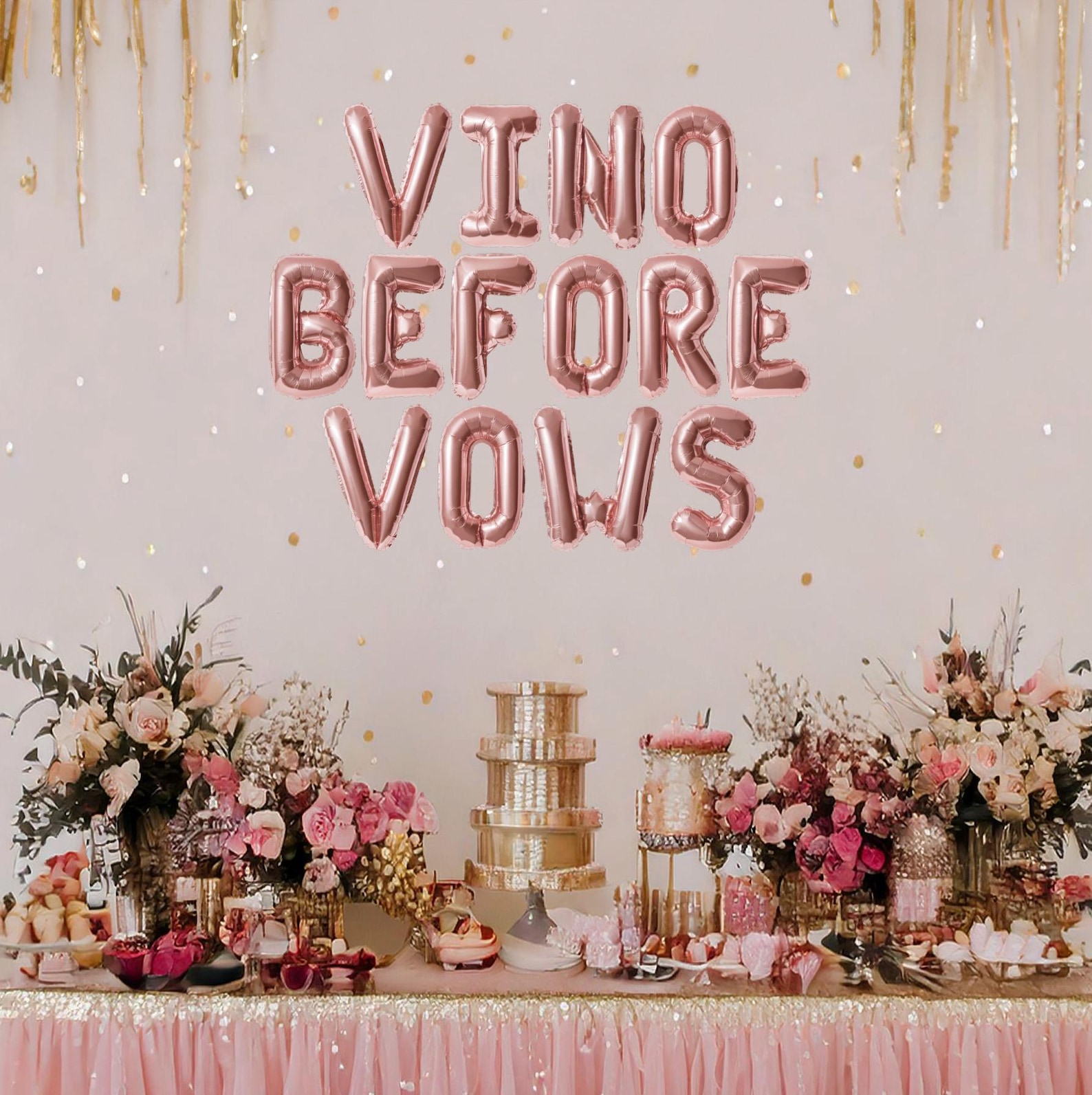 Bridal Shower Decorations, Vino Before Vows Balloon Banner ...