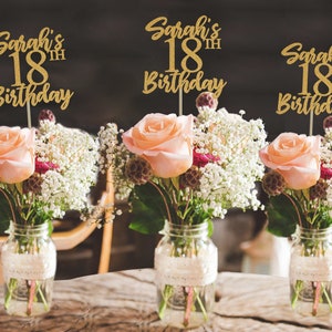 18th birthday centerpiece 18th centerpiece 18th birthday party 18th birthday decor gold 18th birthday party decorations 18th party decor