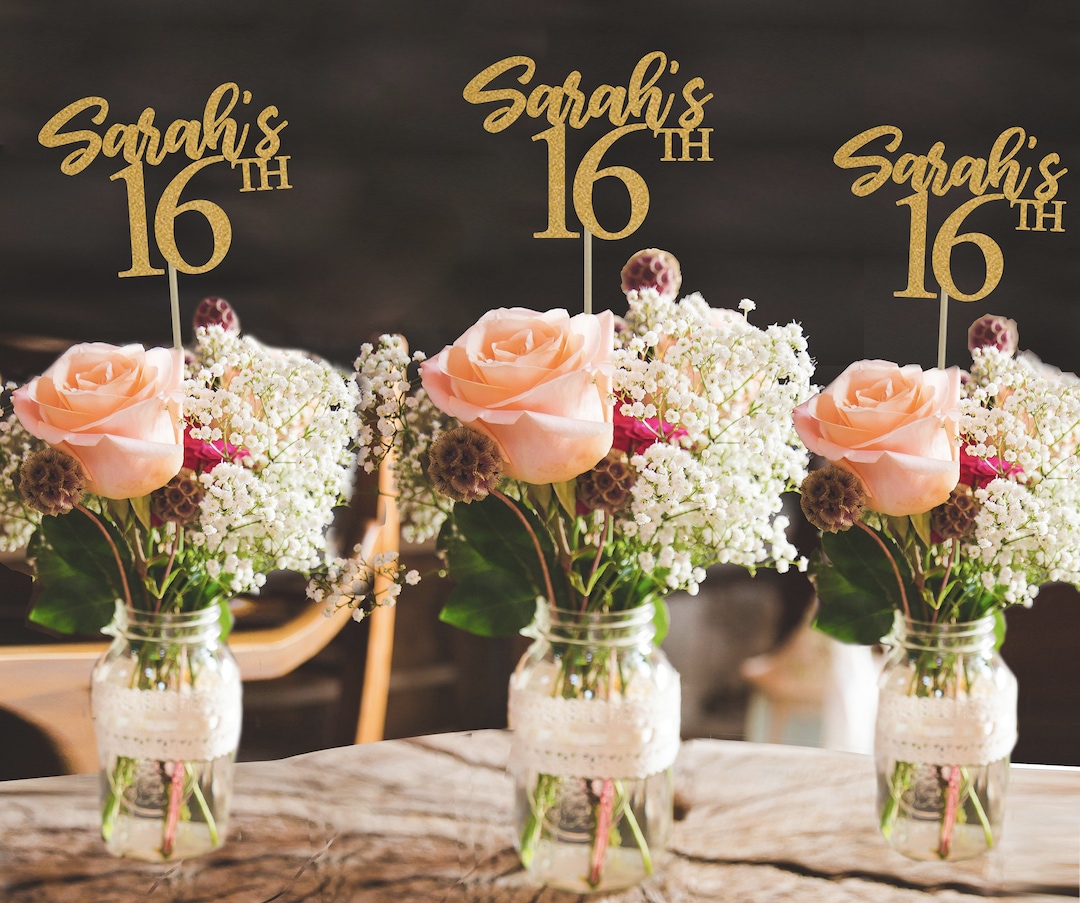 16th Birthday Centerpiece 16th Centerpiece Sweet Sixteen Decorations 16th Birthday Decor 16th