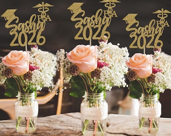 Physicians assistant centerpiece, graduation party decorations, PA graduation centerpiece, physicians assistant personalized cake topper