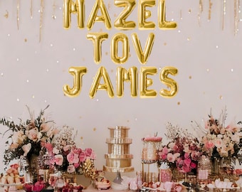 Personalized Bar Mitzvah or Bat Mitzvah decorations, custom Mazel Tov banner, Jewsih ceremony party supplies