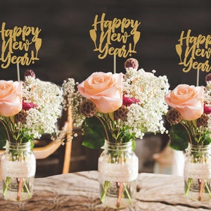 Happy new year centerpieces, 2026 centerpieces, New Years eve 2025 party decorations, New Years party decor, New Years centerpieces