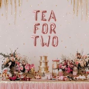 Tea for two balloon banner, second birthday tea party decor, tea party banner, second party decor, tea party theme birthday, partea banner