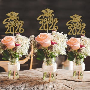 Personalized PhD graduation centerpiece, PHinisheD, doctorate graduation ideas, dissertation defense cake topper, doctor in philosophy