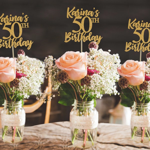 50th birthday centerpiece 50th centerpiece 50th birthday party 50th birthday decor gold 50th birthday party decorations 50th party decor