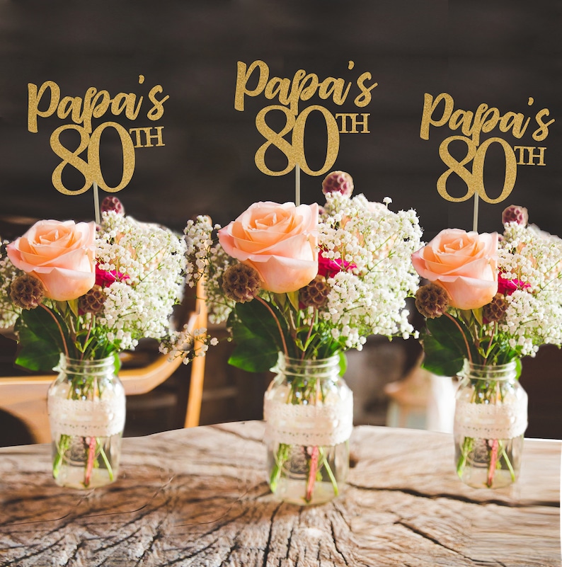 80th birthday centerpiece 80th centerpiece 80th birthday party 80th birthday decor gold 80th birthday party decorations 80th party decor