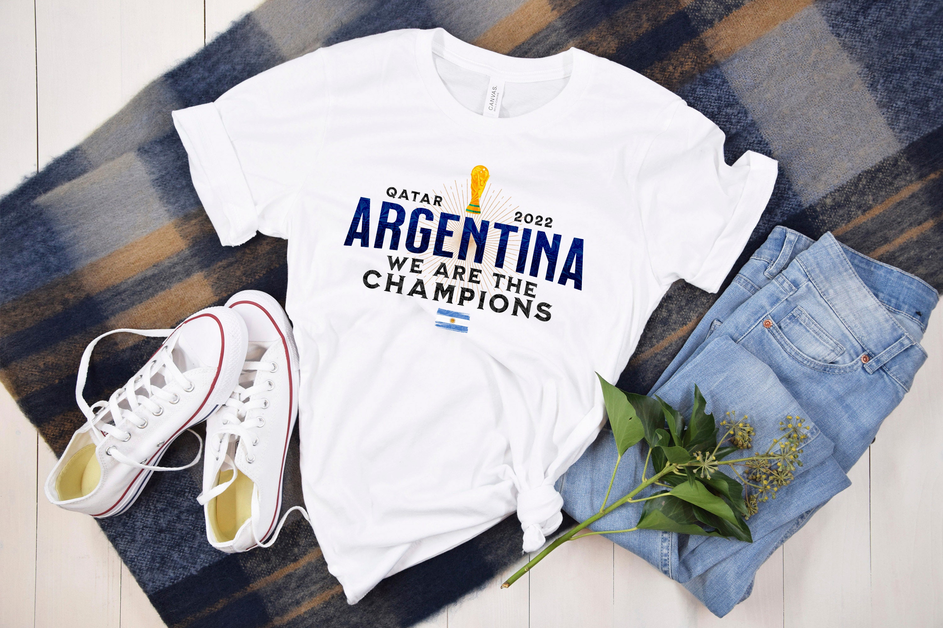 Discover Argentina World Champion Qatar 2022 - Champion T-Shirt - Argentina Campeon Del Mundo