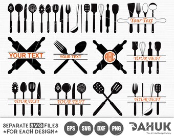 Cooking Svg Monogram Etsy