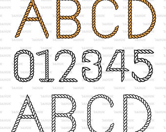 Rope Font | Rope Alphabet letters Fonts | Rope Logo | svg |dxf | png | eps | vector | silhouette fonts