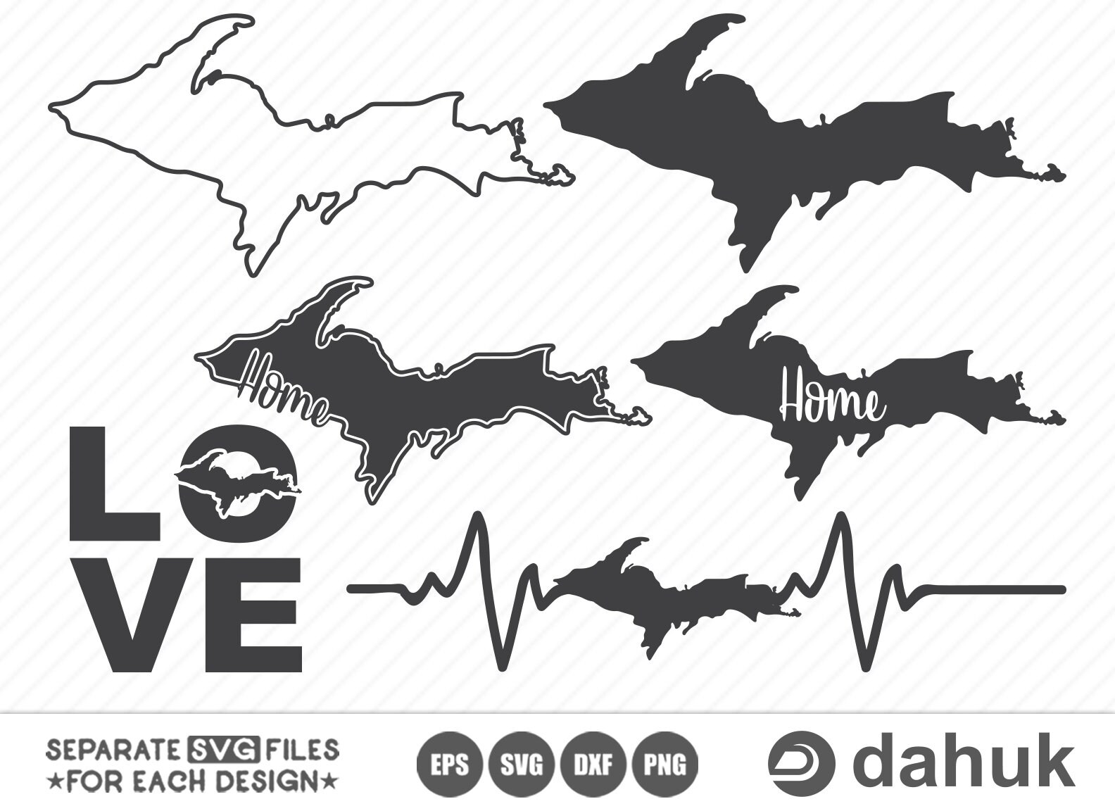 Michigan upper peninsula map SVG Michigan Map SVG Michigan Etsy