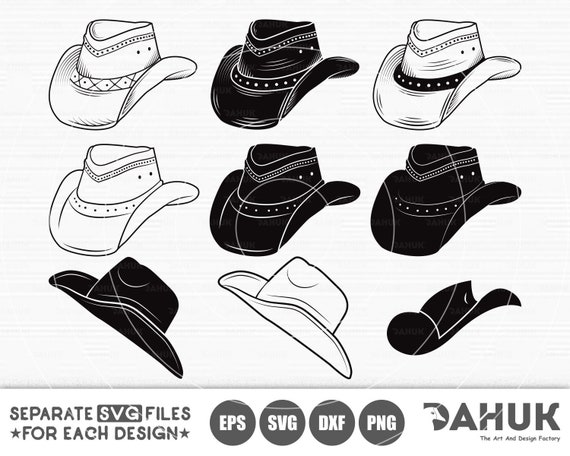 Cowboy Hat Svg Cowboy Hat Vector Bundle Cowboy Hat Etsy