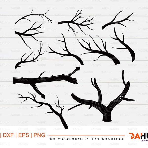 Tree Branch Svg, tree branch, tree branch Clipart, Silhouette, Svg, Eps, Dxf, Png, Cricut, Cut File