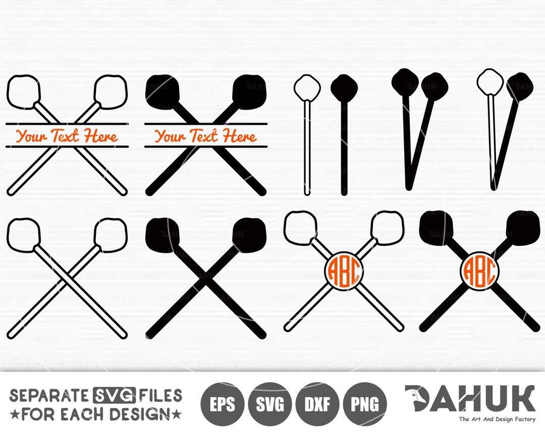 Marimba Mallets SVG, Percussion Svg, Marching Band Svg, Vector