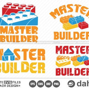 Maestro constructor SVG, ladrillos de juguete vectoriales, bloques vectoriales, clip art de ladrillos de juguete, bloques de construcción SVG, archivo de corte, para silueta, svg, eps, dxf, png