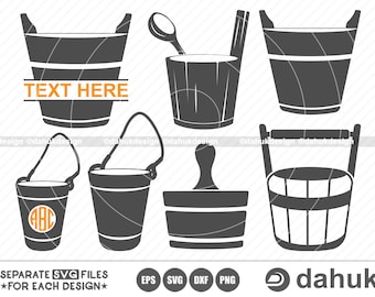 Sauna Bucket SVG, Bucket SVG, Bucket Silhouette, Sauna Bucket Cricut, Bucket Clipart, Cut file for silhouette, svg, eps, dxf, png, clipart