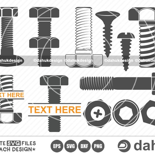 Bolt Screw svg, Bolt and nut svg, Bolt Screw icons, Bolt Screw vector, nut and bolt icon, Cut file for silhouette, svg, eps, dxf, png