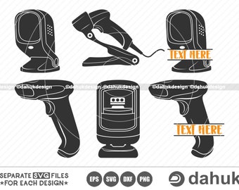 Barcode Scanner SVG, Scanner SVG, Scan Icon, Cut Datei, für Silhouette, svg, eps, dxf, png, clipart cricut design space, vinyl cut files