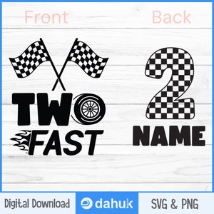 Due file di taglio SVG e PNG per ragazzi di compleanno veloci, compleanno di gara automobilistica 2, compleanno di gara SVG, file di sublimazione e stampa, maglietta da corsa