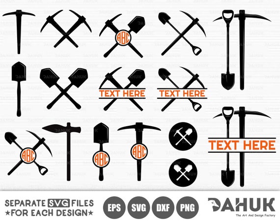 Miner Pickaxe Svg Pickaxe Svg Mining Svg Pickaxe Split Etsy