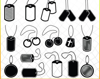 Military Dog Tags SVG, Dog Tag SVG, Cut file for silhouette