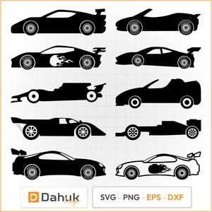 Raceauto SVG-vectorcollectie Car Racing Clip-artcollectie voor knutselen
