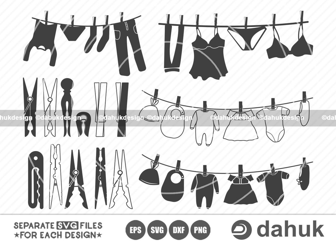Clothes Pin SVG Laundry SVG Clothespin Line SVG Cut File Etsy