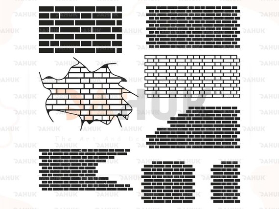 Download Brick Wall svg Wall svg Silhouette Clipart Cuttable Design ...