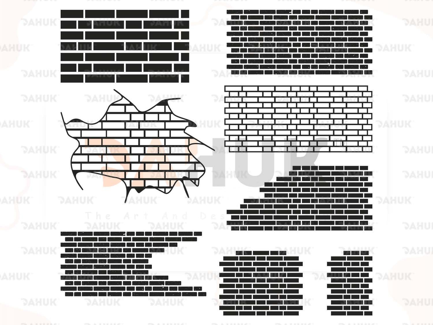 Brick Wall svg Wall svg Silhouette Clipart Cuttable Design Etsy