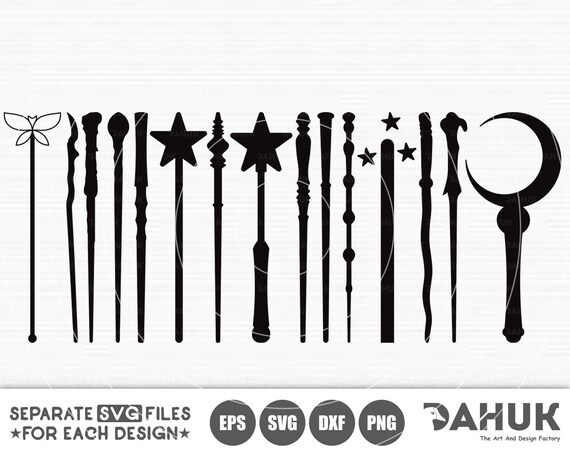 Download Wands Svg Wizard Witches Spells Cut File For Silhouette Etsy