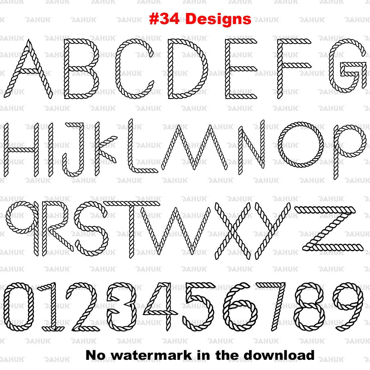 Rope Font Rope Alphabet Letters Fonts Rope Logo Svg dxf Etsy