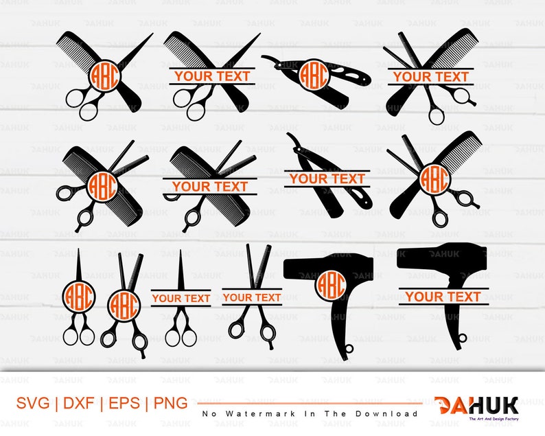 Download Hairdresser SVG split monogram hair stylist cosmetology | Etsy