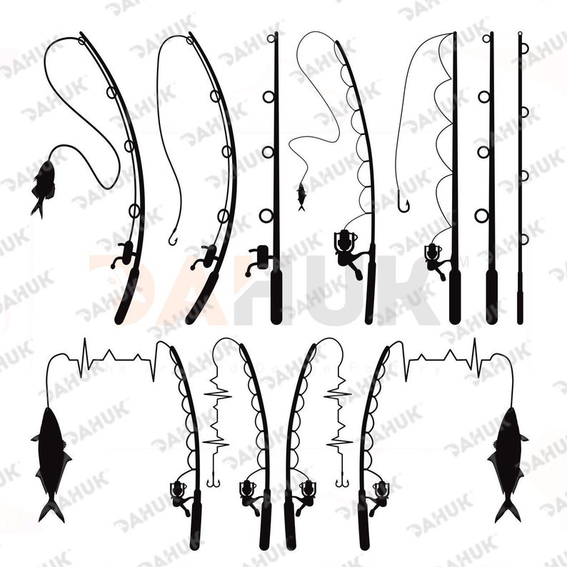 Download Fishing Rod svg Fishing Pole Fishing Heartbeat svg | Etsy