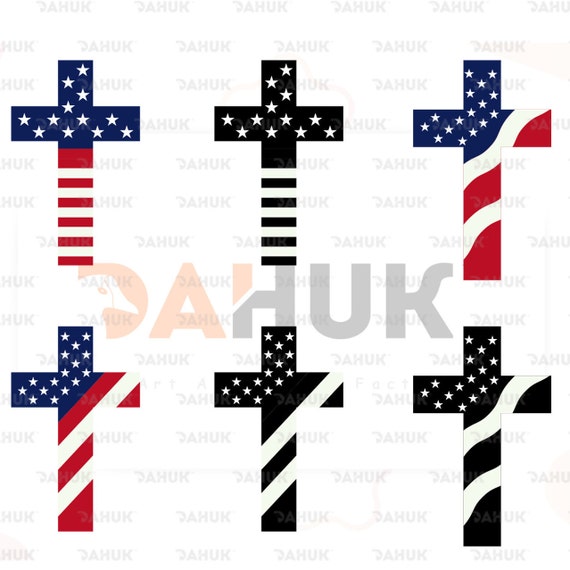 Download American Flag Cross svg Cross svg Silhouette Clipart | Etsy