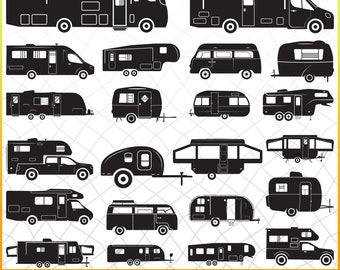 Camping bundle, Camper svg, class a motorhome, motorhome svg, camping svg bundle, Camper car vector, camper car clipart, camping silhouette