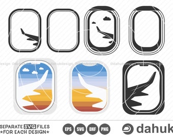 Airplane Window SVG, Airplane Window Icons, Airplane Window Icons, Travel Svg, Cut File For Silhouette, Svg, Eps, Dxf, Png, Clipart Cricut