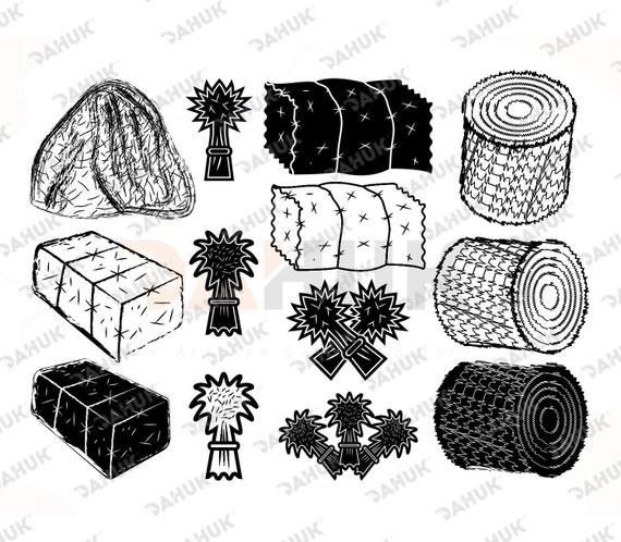 Hay Svg Hay Clip Art Bale Svg Farm Svg Clipart Etsy