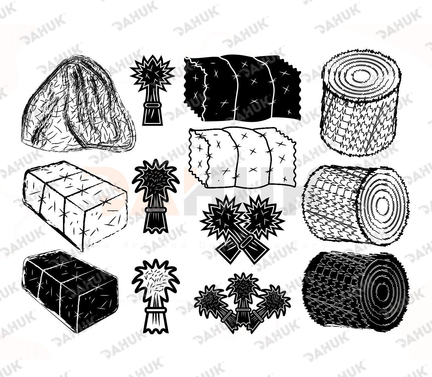 Hay Svg Hay Clip Art Bale Svg Farm Svg Clipart Straw Etsy Ireland