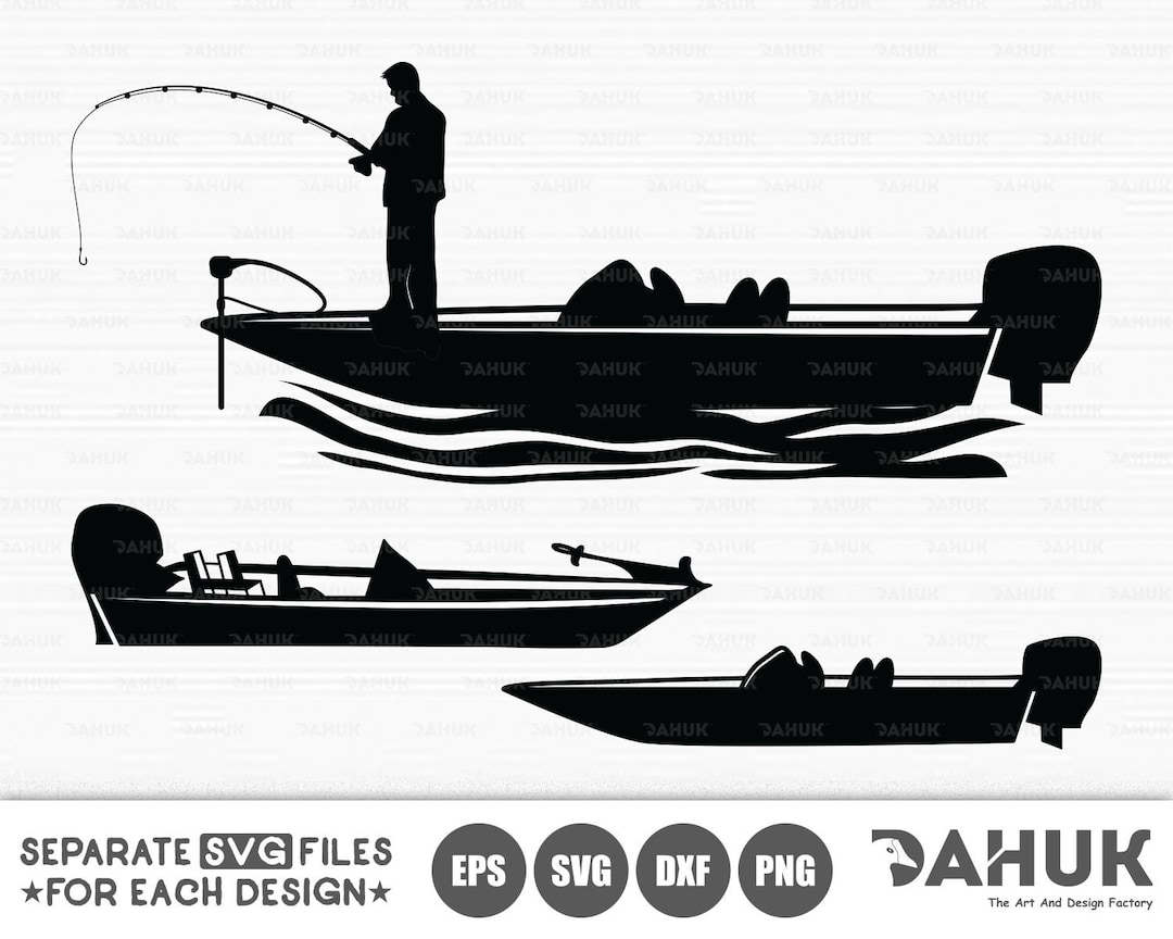 Bass Fishing SVG File, Bass Boat SVG, Fisherman, Fishing Man, Fishing Dad,  Cut File, for Silhouette, Cricut Design Space, Vinyl Cut Files 