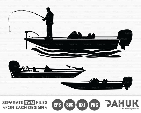 Bass Fishing SVG File, Bass Boat SVG, Fisherman, Fishing Man