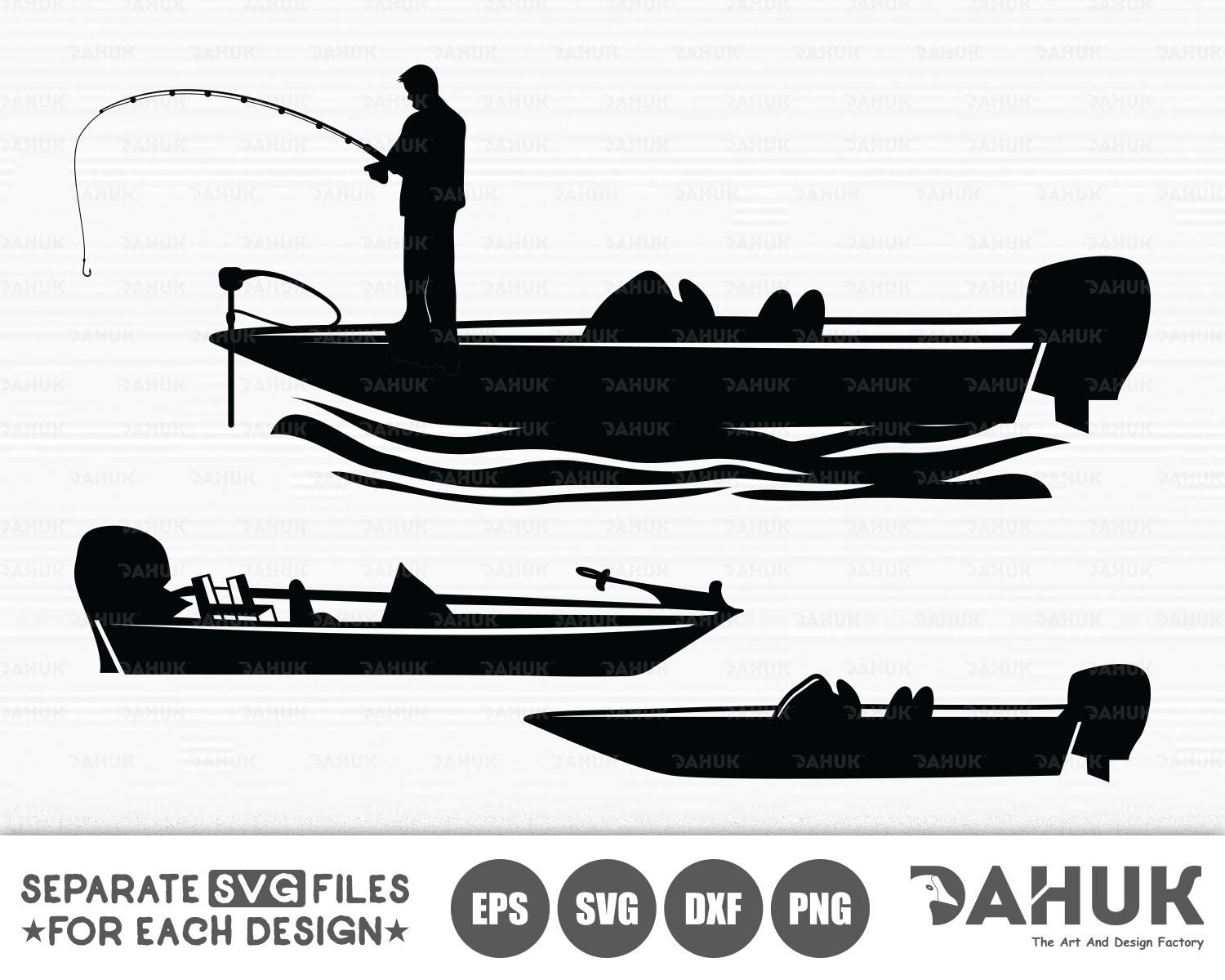 Man Boat Fishing SVG