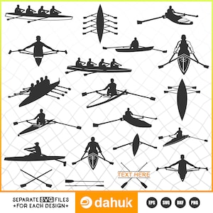 Roeien sport silhouet, kano-kajak, team paddle svg, roeien SVG, roeien SVG bundel, roeiriem Svg, kajak kajak, peddel Svg