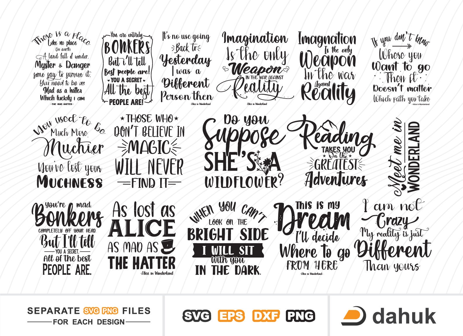 Alice in Wonderland SVG Alice Quotes SVG Alice in Wonderland - Etsy UK