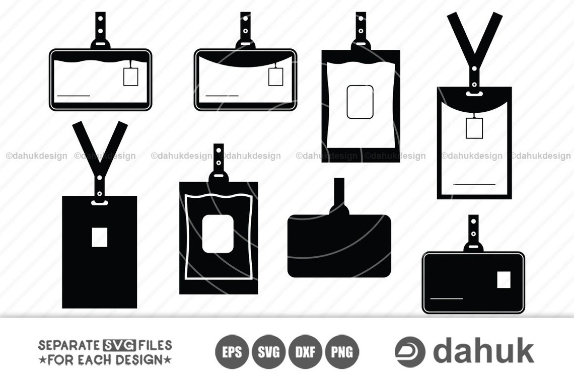 Name Tag SVG Files ID Card SVG Name Tag Dxf Name Tag Blank Etsy